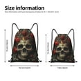 thumbnail image 2 of Kdxio Classical Rose Crown Skull Print Drawstring Backpack Bag,Waterproof Draw String Back Sack, Gym Drawstring Bags Swim Bag For Unisex, 2 of 5