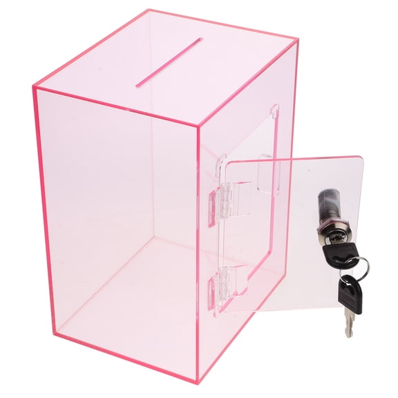 HOMEMAXS Clear Voting Box with Lock Public Ballot Box Voting Box Acrylic Tip Box