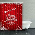 thumbnail image 1 of ABPHQTO Felicitación navideña con Papá Noel montado en un trineo de renos Cortina de ducha Cortina de baño de poliéster 150x180 cm, 1 of 1