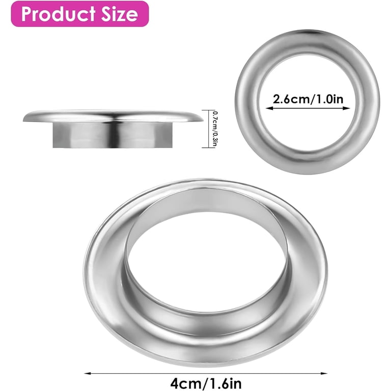 Swpeet 40-Piece 1" (25mm) Silver Metal Grommet Kit – 20 Sets Of Thickened Grommets & Washers For Canvas, Leather, Curtains & DIY Crafts