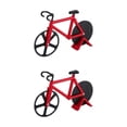 thumbnail image 3 of Billuyoard Cuchillos para cortar Pizza en bicicleta, cuchillo para cortar Pizza con forma de bicicleta de ruedas antiadherente con soporte, herramienta rojo 2piezas Billuyoard CBP133563, 3 of 5