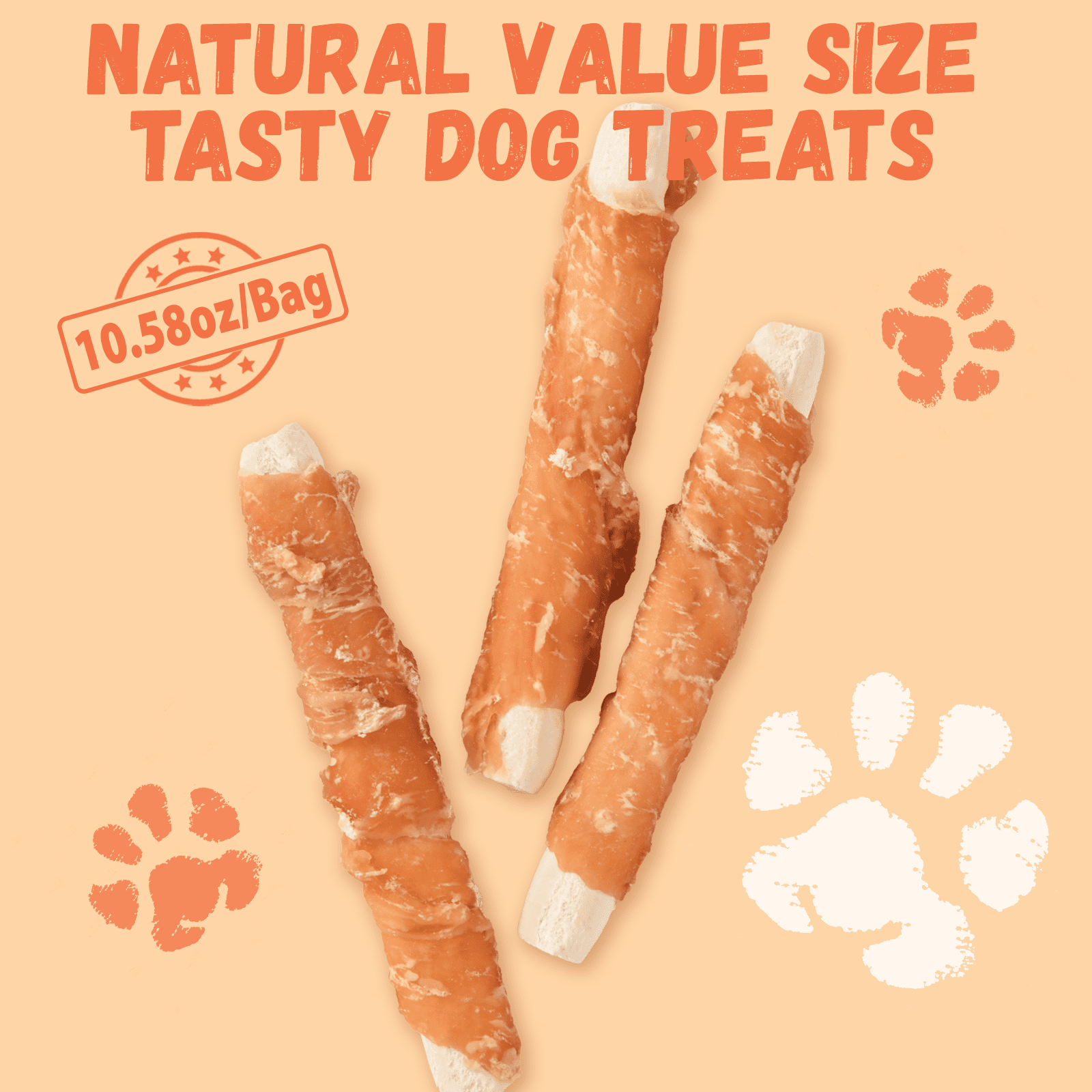 (2 pack) Pawmate Chicken Jerky Biscuits Dog Treats, Tasty Crunchy Chews for All Dogs, 11oz