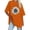 Orange, variant on WREESH Graphic Printed Women's T-Shirts Oversized Loose Short Sleeve Blouses White