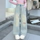 thumbnail image 2 of Odeerbi 5-15 Años Niñas Jeans de Pierna Ancha Pantalones de Vaquero Bordados Lindos Pantalones de Vaquero Sueltos Ropa Exterior Casual Pantalones de Pierna Recta, 2 of 6