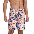 thumbnail image 2 of Balery Abstract Leopard Print Pantalones cortos de pijama de punto de algodón para hombre con cinturilla y bolsillos-4X-Large, 2 of 6