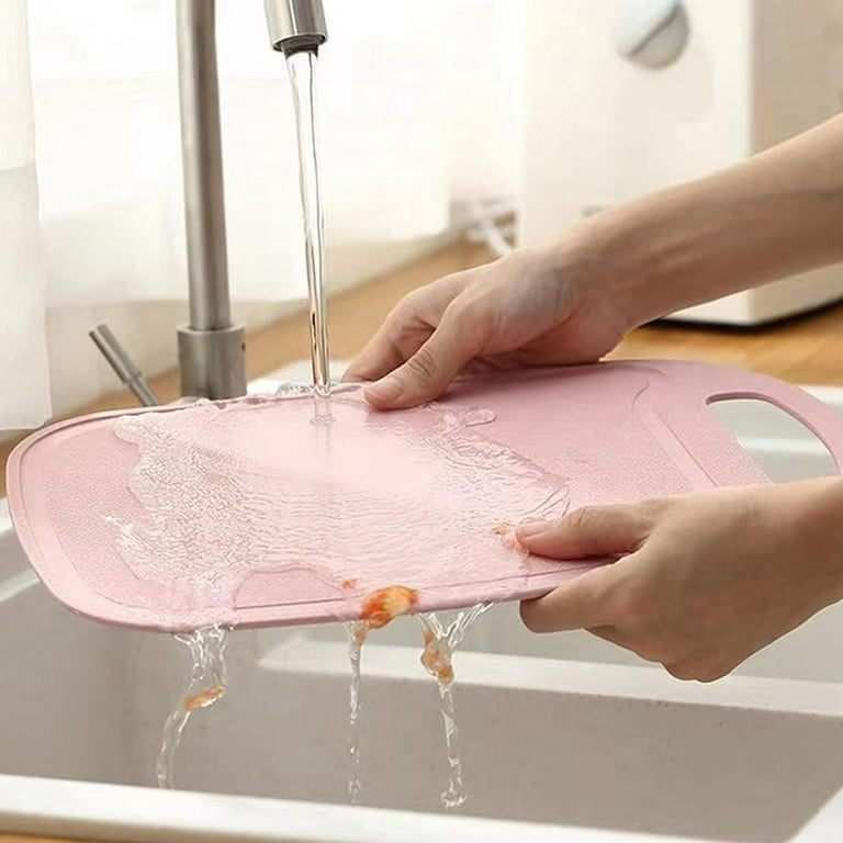 Flexible Plastic Cutting Board for Kitchen Dishwasher Safe Non-Slip Code Thick BPA Free Plastic Cutting Board, Size: 8.9, Pink