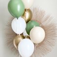 thumbnail image 2 of Kit de 10/20/30 globos de 10 pulgadas, globo retro verde, blanco y dorado, decoración para fiestas de cumpleaños, bodas, aniversarios, fiestas de verano en la jungla, suministros para el hogar, 2 of 5