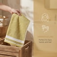 thumbnail image 7 of REGALWOVEN 2 Pack Pure Cotton Hand Towels with Textured Stripe Border, Soft Absorbent Quick Drying Decorative Towel Set for Bathroom Yellow 29" x 13", 7 of 7