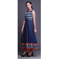 thumbnail image 3 of Bimba Robe Anarkali à Col Mandarin Imprimée Shibori Indigo Blue4 pour Femmes, Kurta Ethnique Indienne X-Small, 3 of 6
