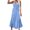 Blue, variant on WIZUTIZ Sundresses for Women 2025 Sling Plus High Waist Smocked Ruffled Adjustable Strap&Belt Solid Vacation Dress Sleeveless V-Neck Vacation Dress for Womens Midi Dress Thin Shopping Dress Black