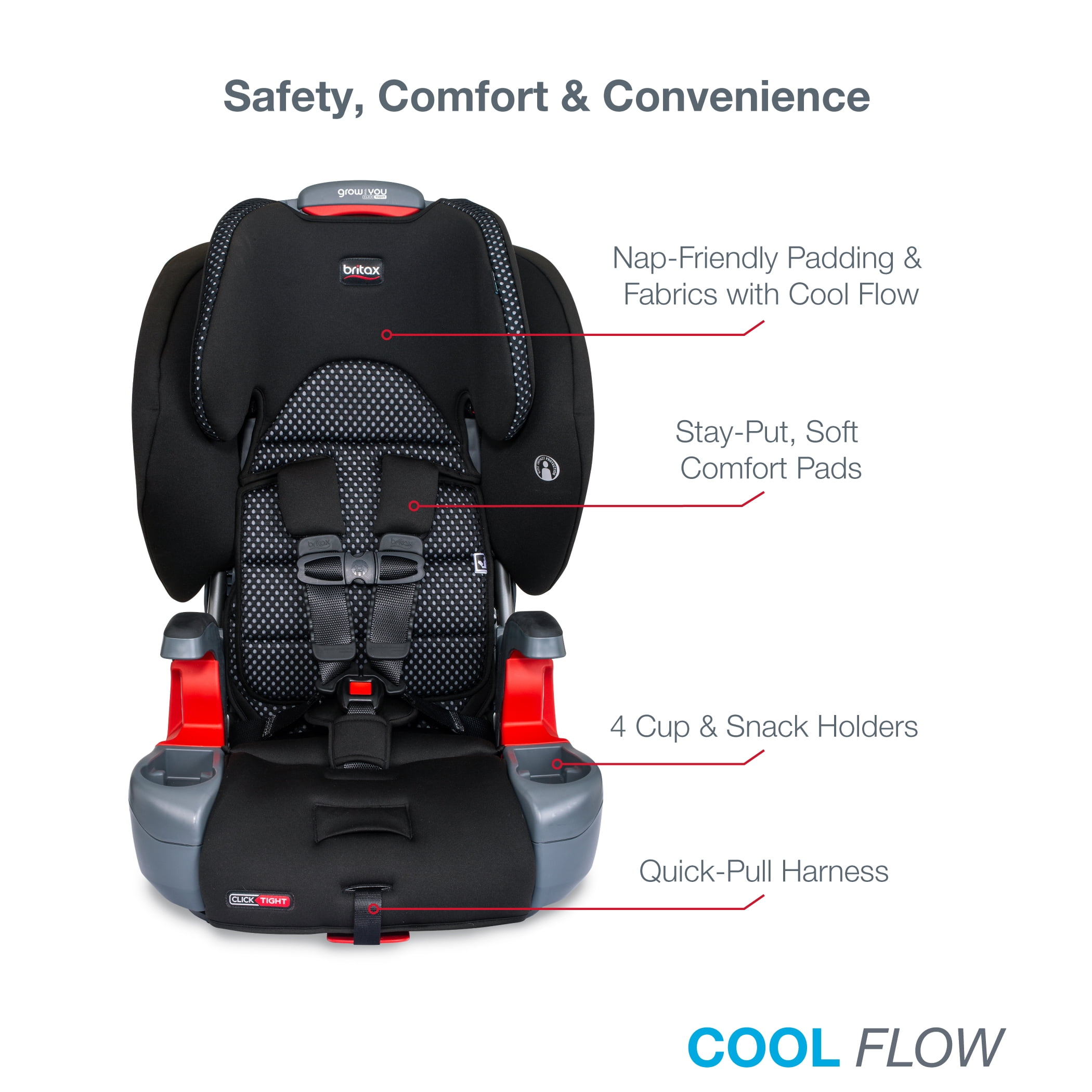 Britax Grow With You ClickTight Harness-2-Booster Car Seat, 2-in-1 High  Back Booster, Cool Flow Grey