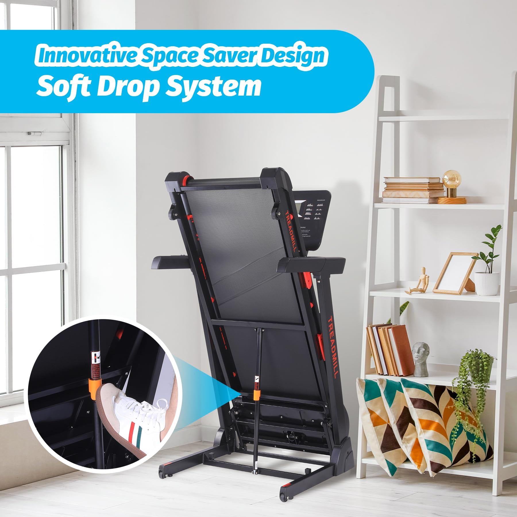 TROPOW Walking Pad Treadmill,Treadmills for Home, Treadmills for Home Small,with Heart Sensor,3.5 HP Quiet Brushless, 8.7 MPH, Shuttle Buttons,48in*18in Running Area,Running Machine