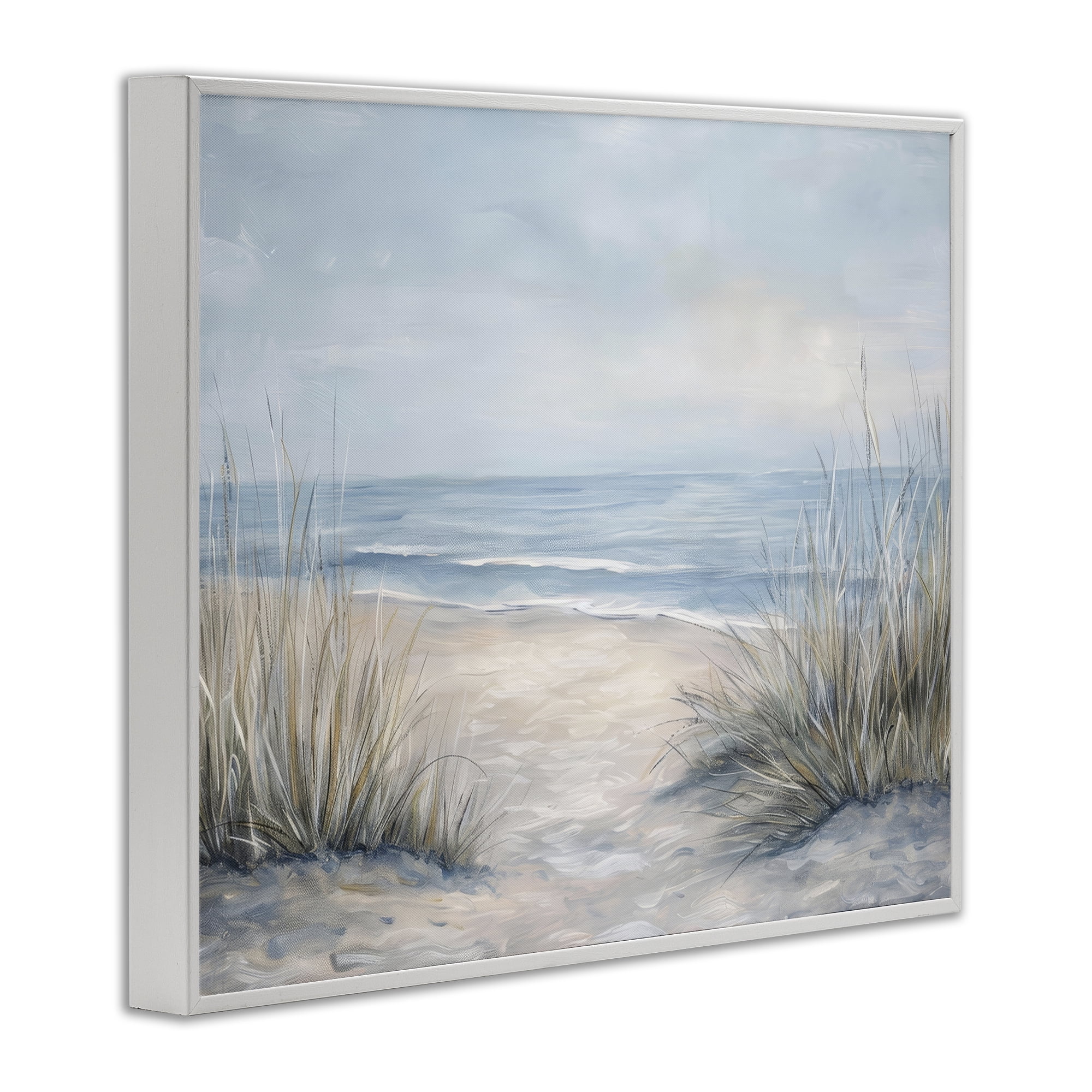 Stupell Industries To The Beach Tranquil Landscape White Framed Giclee Art, design by Petal Prints Design