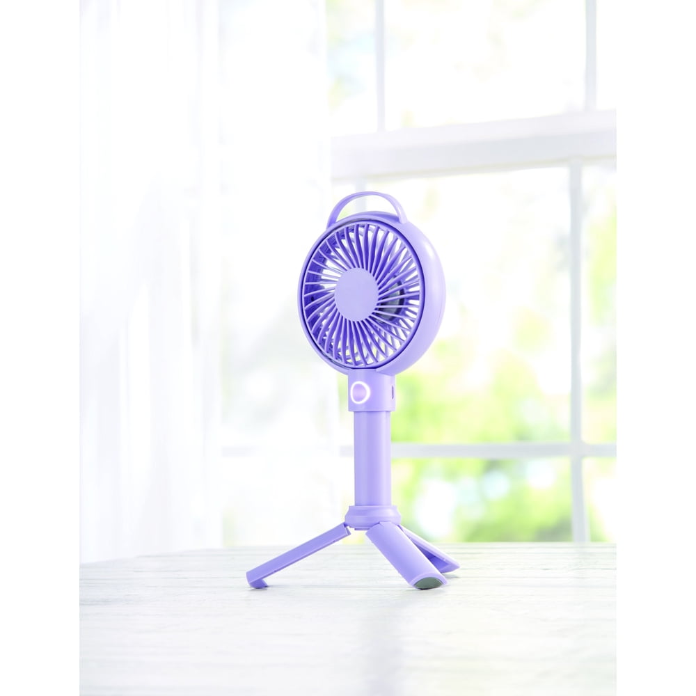 Mainstays Mini Usb Recharable Fan, 4 In.Purple Finish