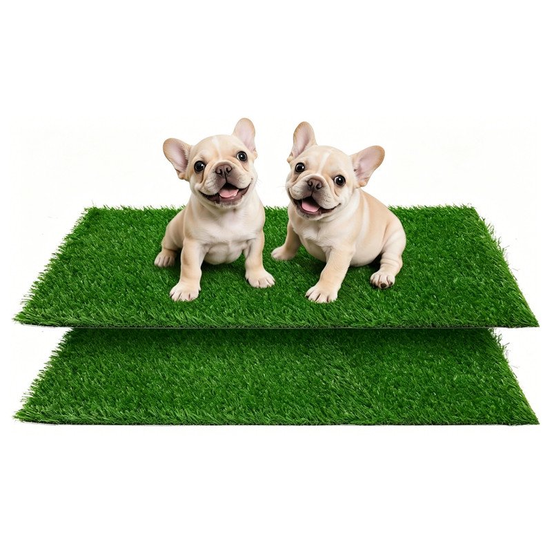 Smlper 2 Pack 14*18 Inch Dog Grass Pee Pads, Artificial Grass Pads for Potty Tray, Fake Grass for Dogs to Pee On, Outdoor & Indoor Pee Grass for Dog Potty