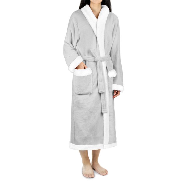 Forro polar sherpa Robe PAVILIA Premium para mujer con ribete satinado