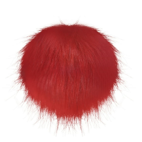 Uxcell 1-Pack Faux Fur Pom Poms, 4.7 Inch/ 12 cm Soft Fluffy PomPoms Balls with Elastic Loop for DIY[Red]