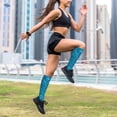 thumbnail image 6 of Lsque Blue Glitter Pattern Sport Compression Socks for Men & Women 15-20 mmHg Knee High Nurse Pregnant Running Medical and Travel Athletic, 6 of 6