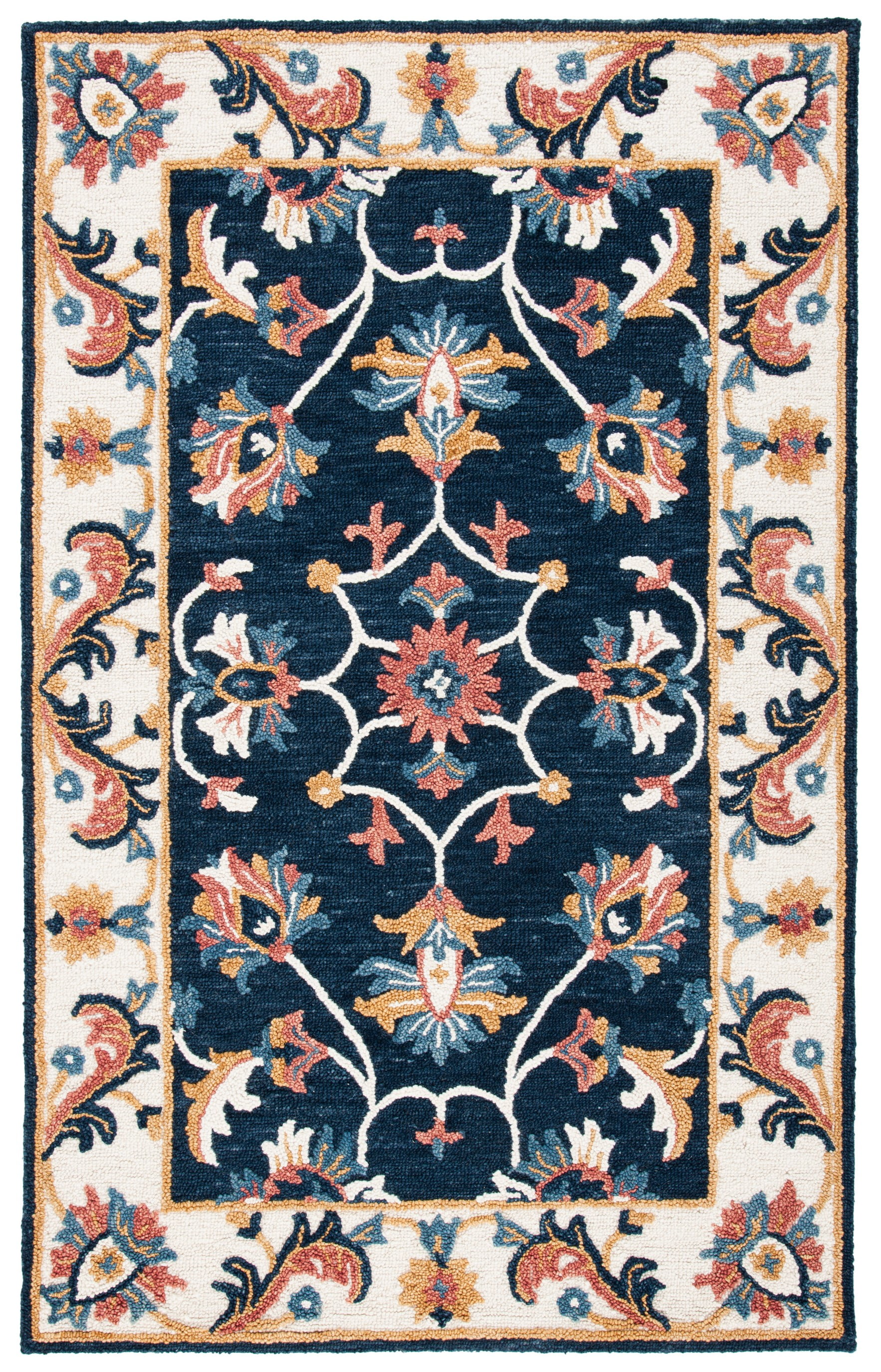 SAFAVIEH Blossom Rodge Floral Area Rug, Blue/Ivory, 5' x 8'