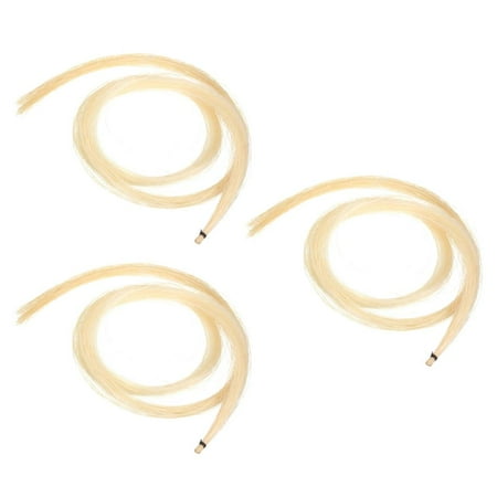 3 Hanks 30'' Mongolian Horse Hair for Violin, Viola, Bows - White Color