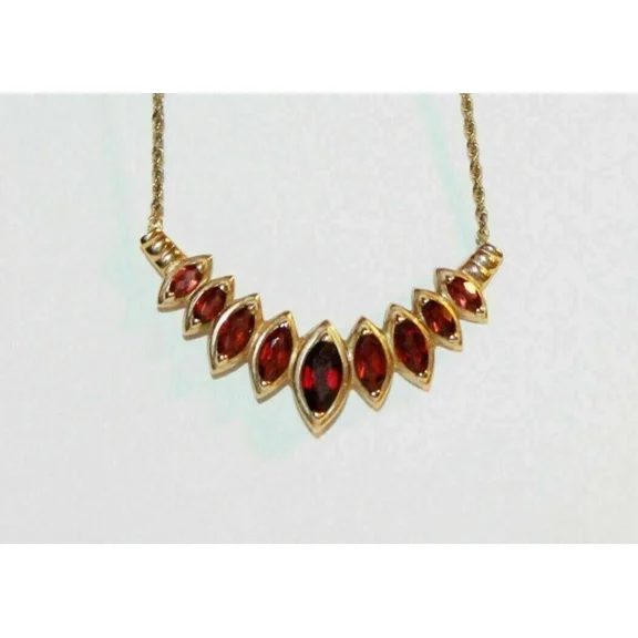 2Ct Marquise Cut Simulated Red Ruby Stunning Fancy Women's Pendant Necklace 14k Yellow Gold Plated 925 Silver
