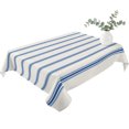 thumbnail image 2 of Navy Blue Striped Table Cloth Waterproof Tablecloths, Rustic Blue Stripe Modern Art Beige Tablecloth Dining Table Cover for Kitchen Party Tabletop Outdoor, Rectangle Tablecloth 52x70 Inch, 2 of 9