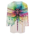 thumbnail image 5 of TSADFHJI Chandails en Molleton pour Femmes Sans Capuche Pull d'Été Imprimé Col Rond Manches Trois-Quarts T-Shirt Confortable Vert, 5 of 5