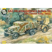 1/72 WWII GAZ-AA Truck w/Flak 38 Gun Finnish Army 1941