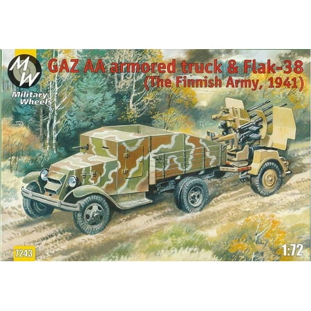 1/72 WWII GAZ-AA Truck w/Flak 38 Gun Finnish Army 1941