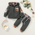 thumbnail image 2 of Younger Tree Toddler Infant Baby Boys Winter Christmas Long Sleeve Hoodie Plaid Sweatshirt Outfits,2-3T, 2 of 8