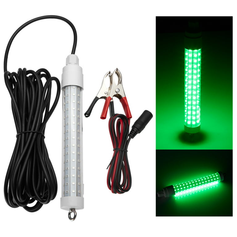 12V LED Underwater Submersible Fishing Light Green Crappie Shad Squid Lamp