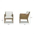 thumbnail image 2 of Ontario 24.5" Oak & Rattan Upholstered Accent Arm Chair Natural White Linen, 2 of 13