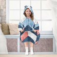 thumbnail image 7 of FORMRS Wearable Blanket Hoodie with Sleeves for Kids Cozy Flannel Sweatshirt, Blue Geometric, 7 of 7