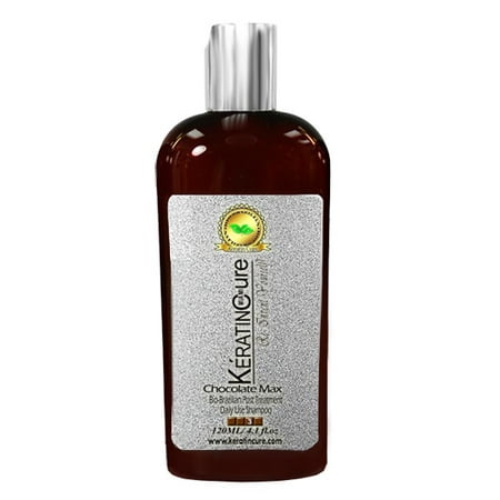 Keratin Cure Brazilian Daily Use Chocolate Shampoo 0% Sulfate - With Argan, Aloe Oils - Protect Color Enhance Hair Growth prevent Hair Loss 120 ml 4.1 fl