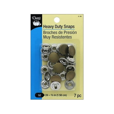Dritz Automatici In Metallo Pesanti 5/8" (16mm) - 6 Pezzi Colore Nero, Ideali Per Jeans, Pile E Tessuti Spessi