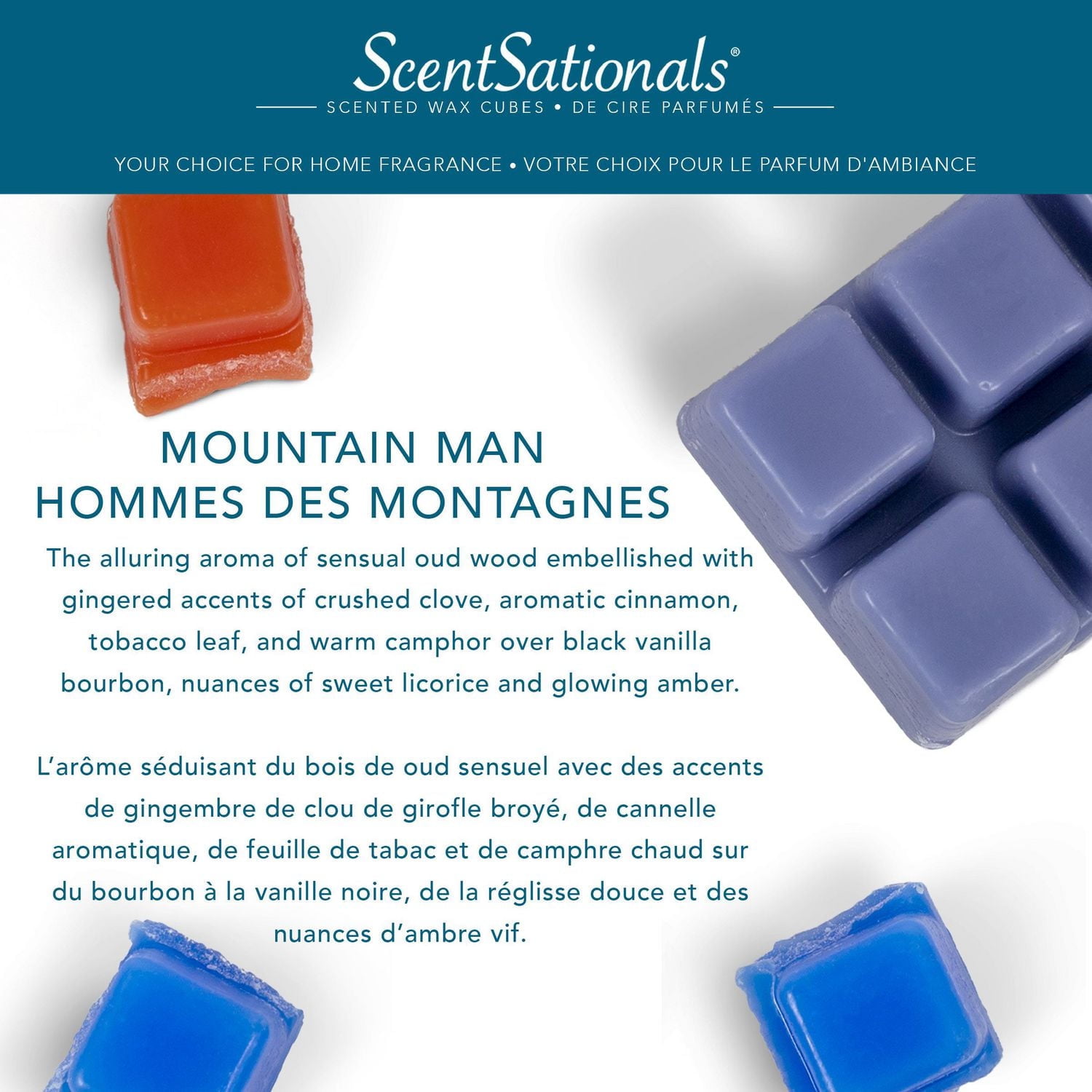 ScentSationals Scented Wax Cubes - Mountain Man, 2.5 oz (70.9 g)