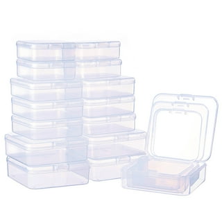BENECREAT 12 Pack Round Clear Plastic Bead Storage Containers Box Case with  Flip-Up Lids for Items,Pills,Herbs,Tiny Bead,Jewerlry Findings, and Other