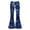 Dark Blue, variant on Girls Sequin Flared Pants, 3D All-Over Print Sparkly Bell-Bottoms with Zipper for Party 5-16Years