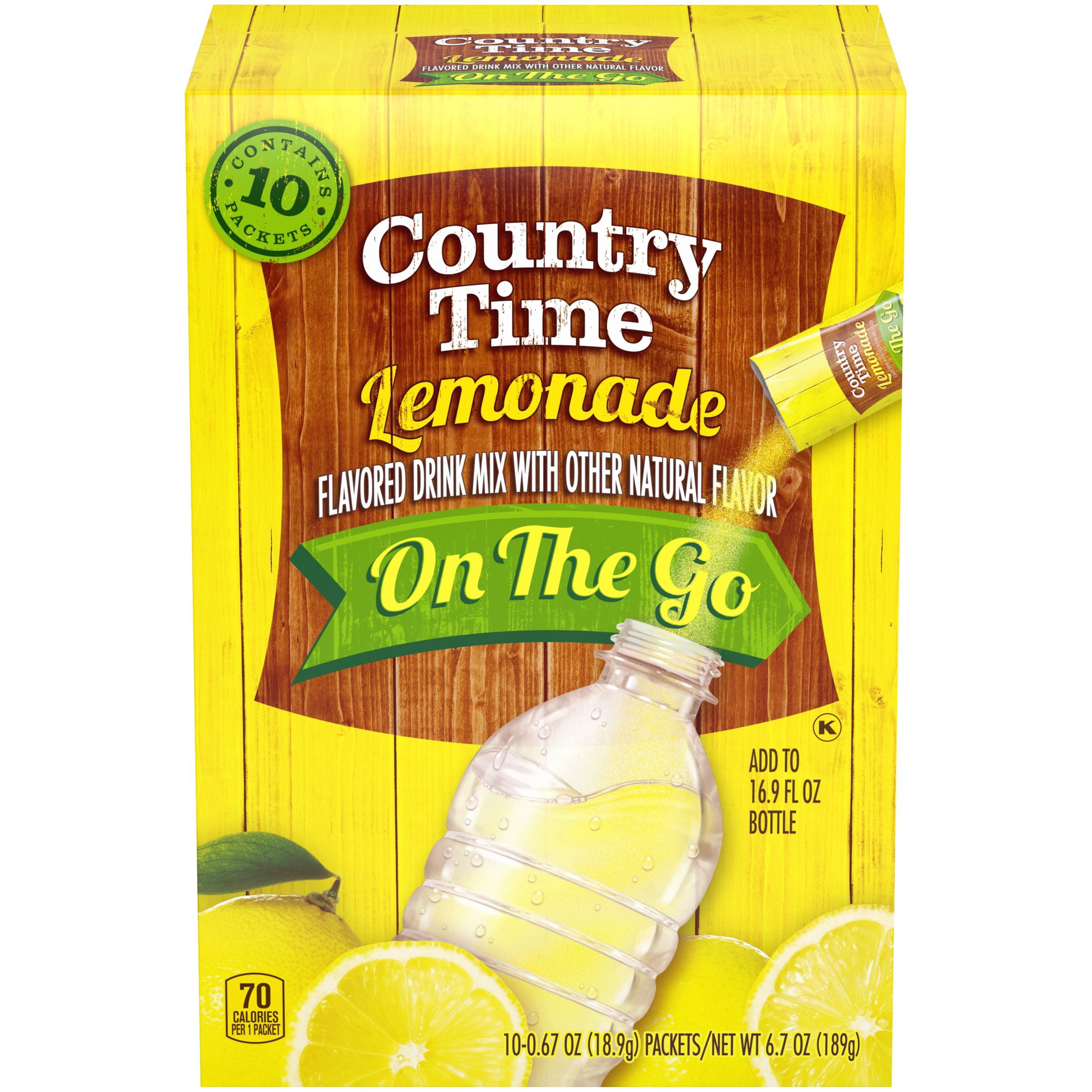 Country Time Lemonade Naturally Flavored Powdered Drink Mix, 60 ct Packs, 6 Boxes of 10 On-the-Go Packets