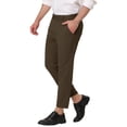 thumbnail image 4 of Lars Amadeus Men's Formal Cropped Pants Solid Color Flat Front Dress Trousers, 4 of 6