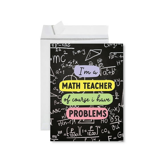 Koyal Wholesale  Jumbo Teacher Appreciation Cards - Best Staff Creative Thank You Card with Envelope, Math Teacher