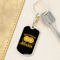 thumbnail image 6 of Not a Financial Advisor Dollar Bitcoin Sign Crypto Stainless Steel or 18k Gold Premium Swivel Dog Tag Keychain, 6 of 16
