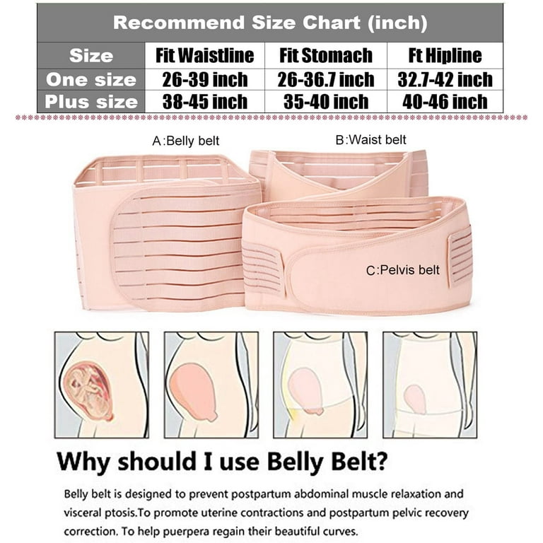 ChongErfei 3 in 1 Postpartum Support - Recovery Belly/Waist/Pelvis Belt  Shapewear Slimming Girdle (M/L=One Size, Black)
