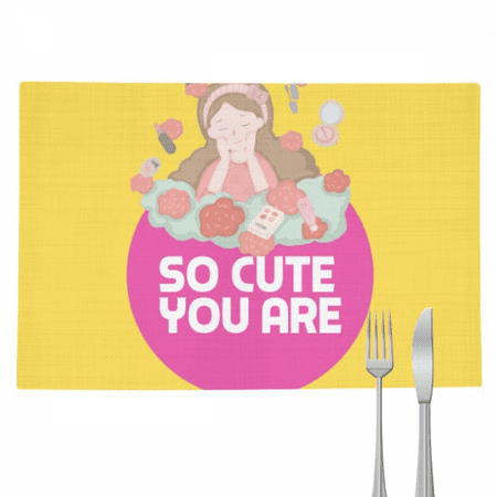 

Fools Praised Played Cute Placemat Pad Kitchen Woven Heat Resistant Cushion Rectangle