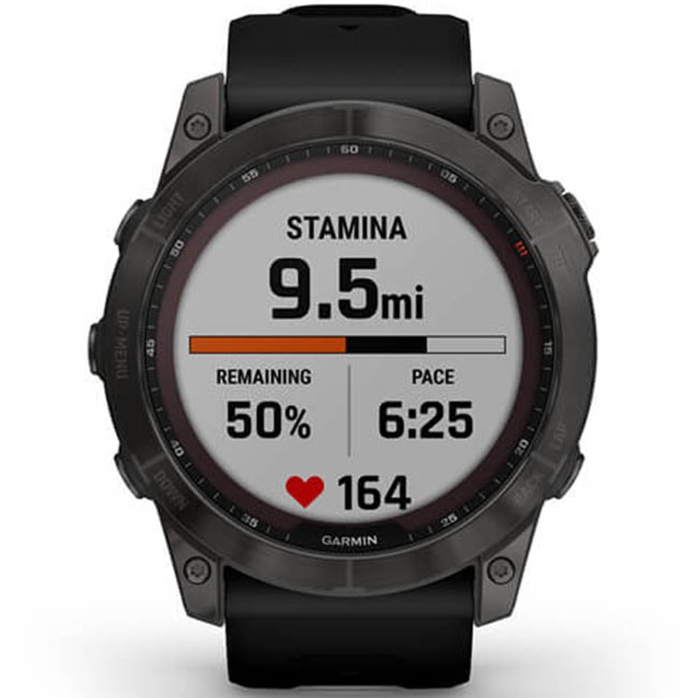 Garmin 010-02541-10 Fenix 7X Sapphire Solar Smartwatch Carbon Gray DLC Titanium with Black Band Bundle with 2 YR CPS Enhanced Protection Pack