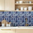 thumbnail image 4 of 1 Set 36PCS Blue Relief Peel and Stick Tile Stickers Mosaic Style Removable Wall Decals Self Adhesive Tile Wallpaper for Kitchen Bathroom Toilet Living Room 4x4 Inches, 4 of 7