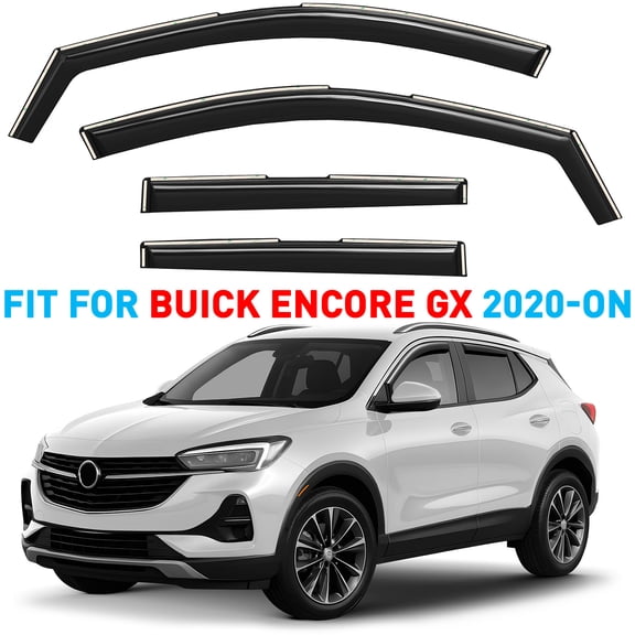GrandWheel Co Window Deflectors Smoke Tinted In-channel Side Window Vent Visor Deflectors Rain Guards Compatible with Buick Encore GX 2020-2026 - 4 pcs. GW0980