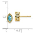thumbnail image 2 of Auriga Fine Jewelry 14K Yellow Gold Marquise Blue Topaz and Diamond Stud Earrings for Women, 2 of 5