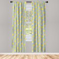 thumbnail image 4 of Ambesonne Yellow Bird Window Curtains, Cartoon Chicken, Each 28" W x 84" L, Pale Seafoam Mustard, 4 of 4