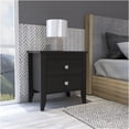 thumbnail image 4 of JERFIT Modern Nightstand with 2 Drawers, Black Wood Finish Bedside Table with 4 Tapered Legs for Bedroom Storage, 4 of 9